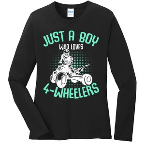 Just a Boy who loves 4 Wheelers ATV Quad Boy Ladies Long Sleeve Shirt