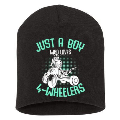 Just a Boy who loves 4 Wheelers ATV Quad Boy Short Acrylic Beanie