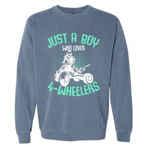 Just a Boy who loves 4 Wheelers ATV Quad Boy Garment-Dyed Sweatshirt