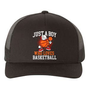 Just A Bo Y Who Loves Basketball Player Hoops Yupoong Adult 5-Panel Trucker Hat