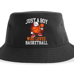 Just A Bo Y Who Loves Basketball Player Hoops Sustainable Bucket Hat