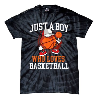 Just A Bo Y Who Loves Basketball Player Hoops Tie-Dye T-Shirt