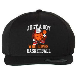 Just A Bo Y Who Loves Basketball Player Hoops Wool Snapback Cap