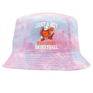 Just A Bo Y Who Loves Basketball Player Hoops Tie-Dyed Bucket Hat