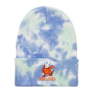 Just A Bo Y Who Loves Basketball Player Hoops Tie Dye 12in Knit Beanie