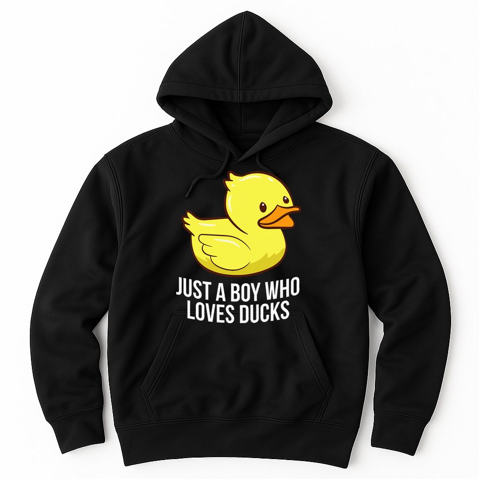 Just A Boy Who Loves Ducks Rubber Duck Hoodie