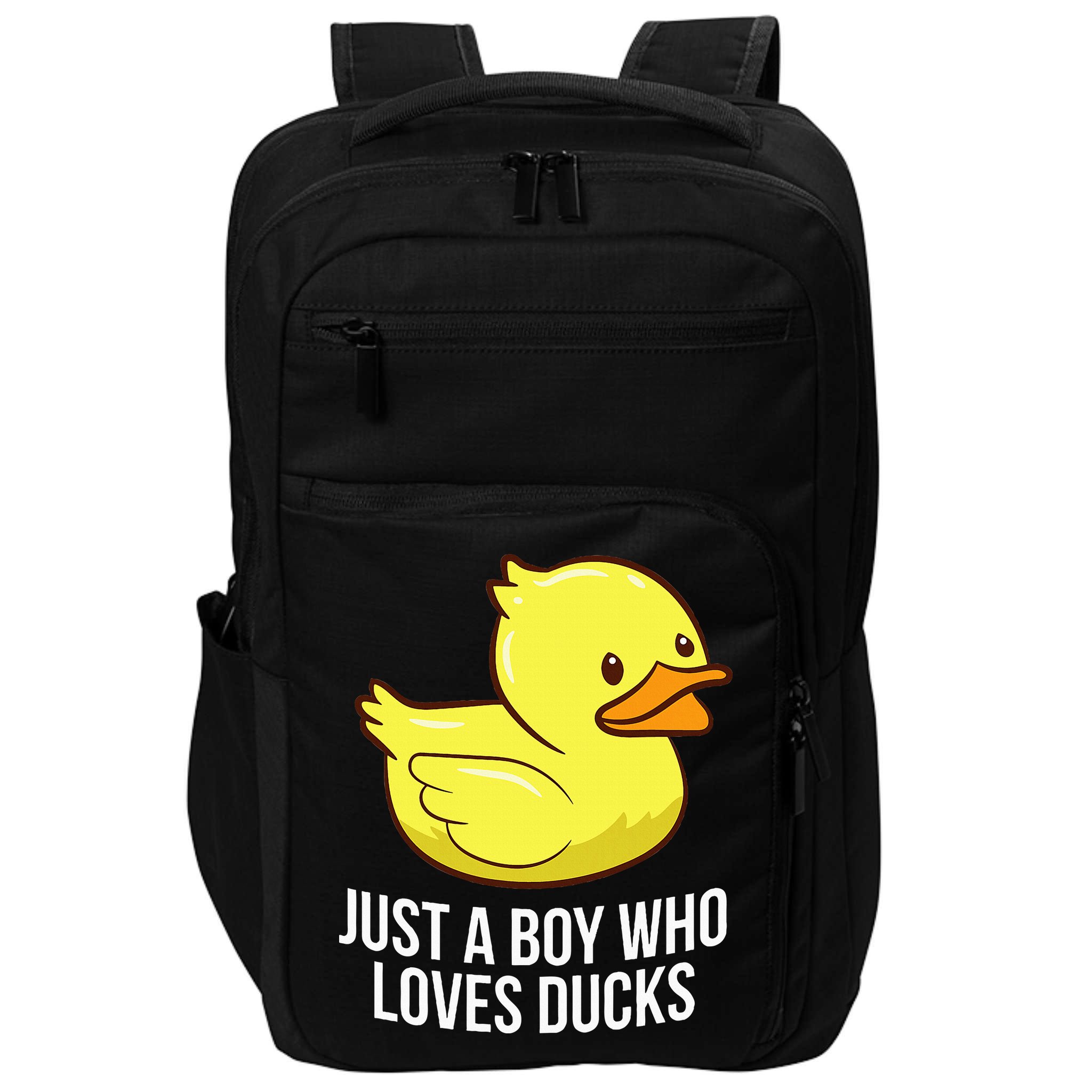 Just A Boy Who Loves Ducks Rubber Duck Impact Tech Backpack