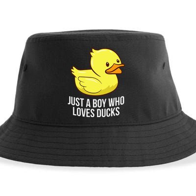 Just A Boy Who Loves Ducks Rubber Duck Sustainable Bucket Hat