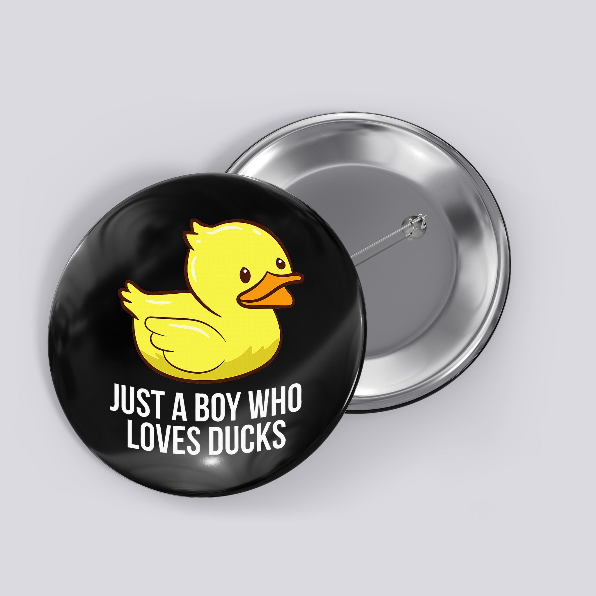 Just A Boy Who Loves Ducks Rubber Duck Button