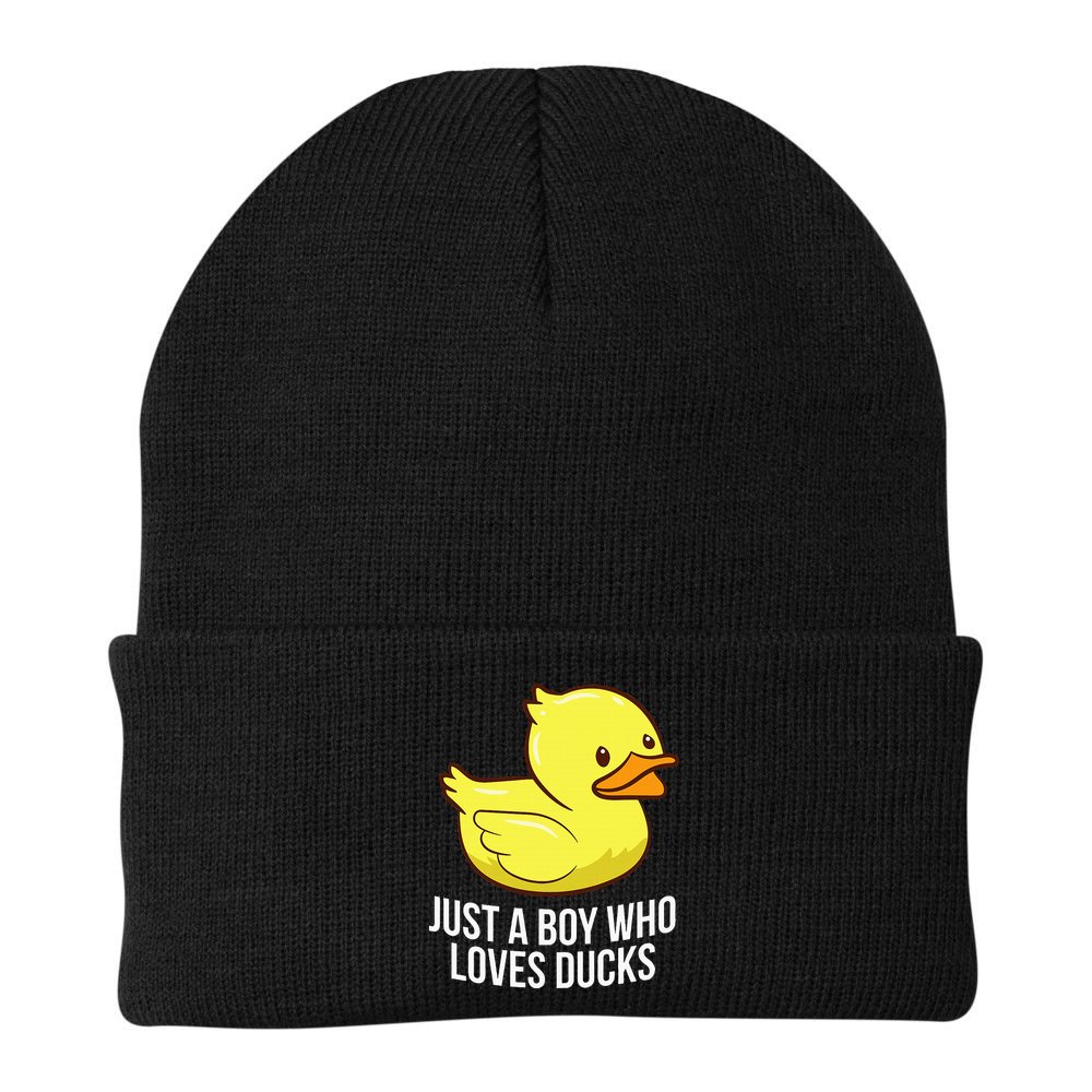 Just A Boy Who Loves Ducks Rubber Duck Beanie