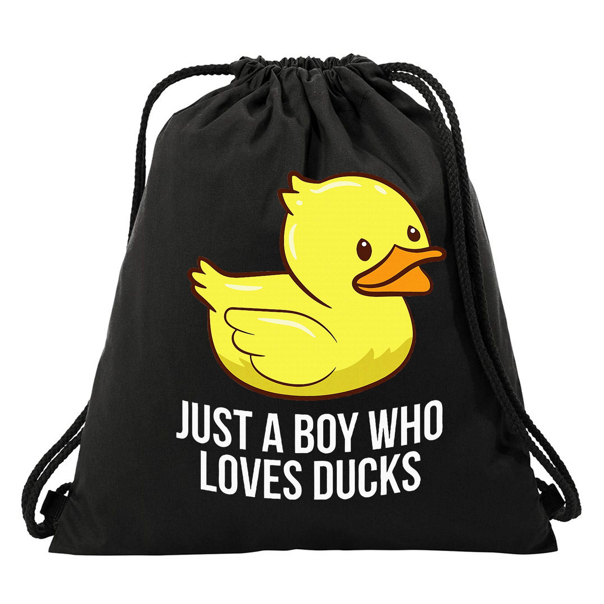 Just A Boy Who Loves Ducks Rubber Duck Drawstring Bag