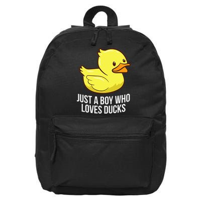 Just A Boy Who Loves Ducks Rubber Duck 16 in Basic Backpack