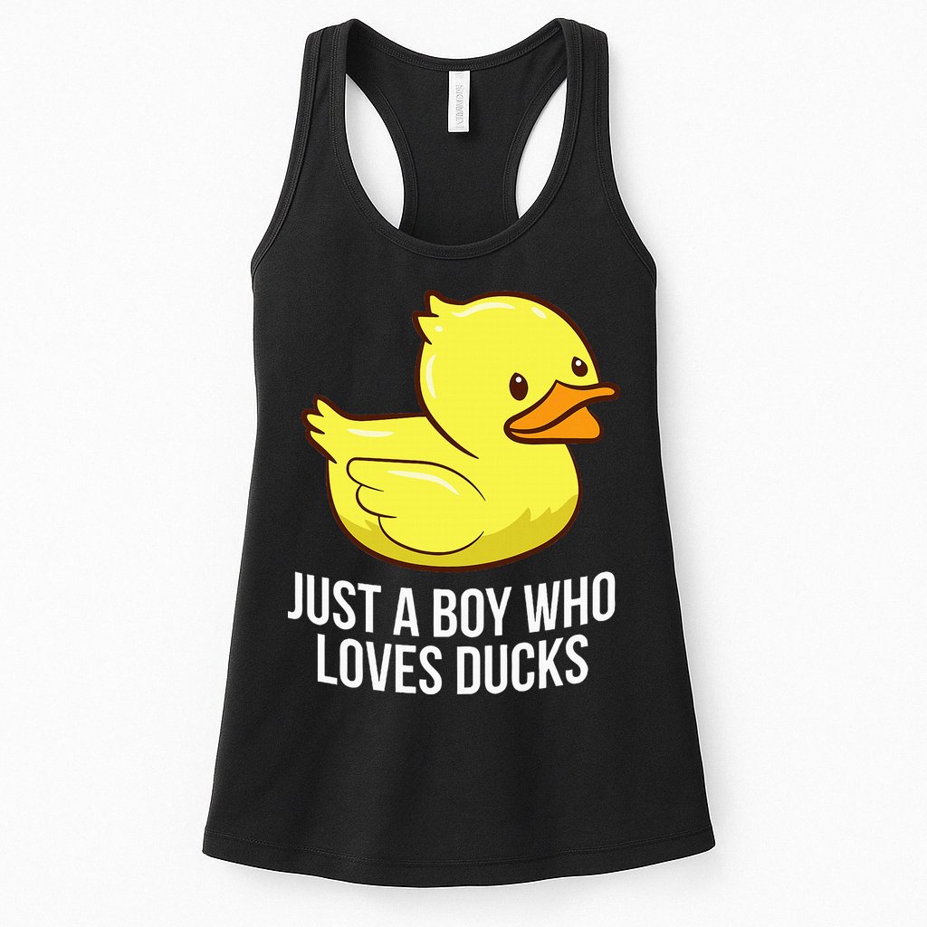 Just A Boy Who Loves Ducks Rubber Duck Womens Tank Top