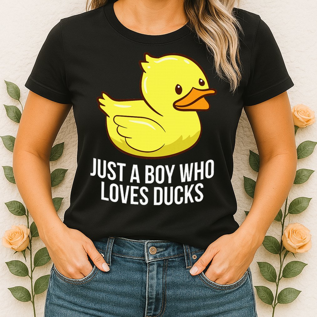 Just A Boy Who Loves Ducks Rubber Duck Womens T-Shirt