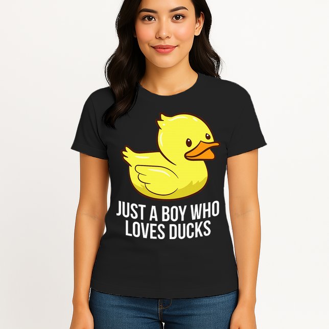 Just A Boy Who Loves Ducks Rubber Duck Womens T-Shirt