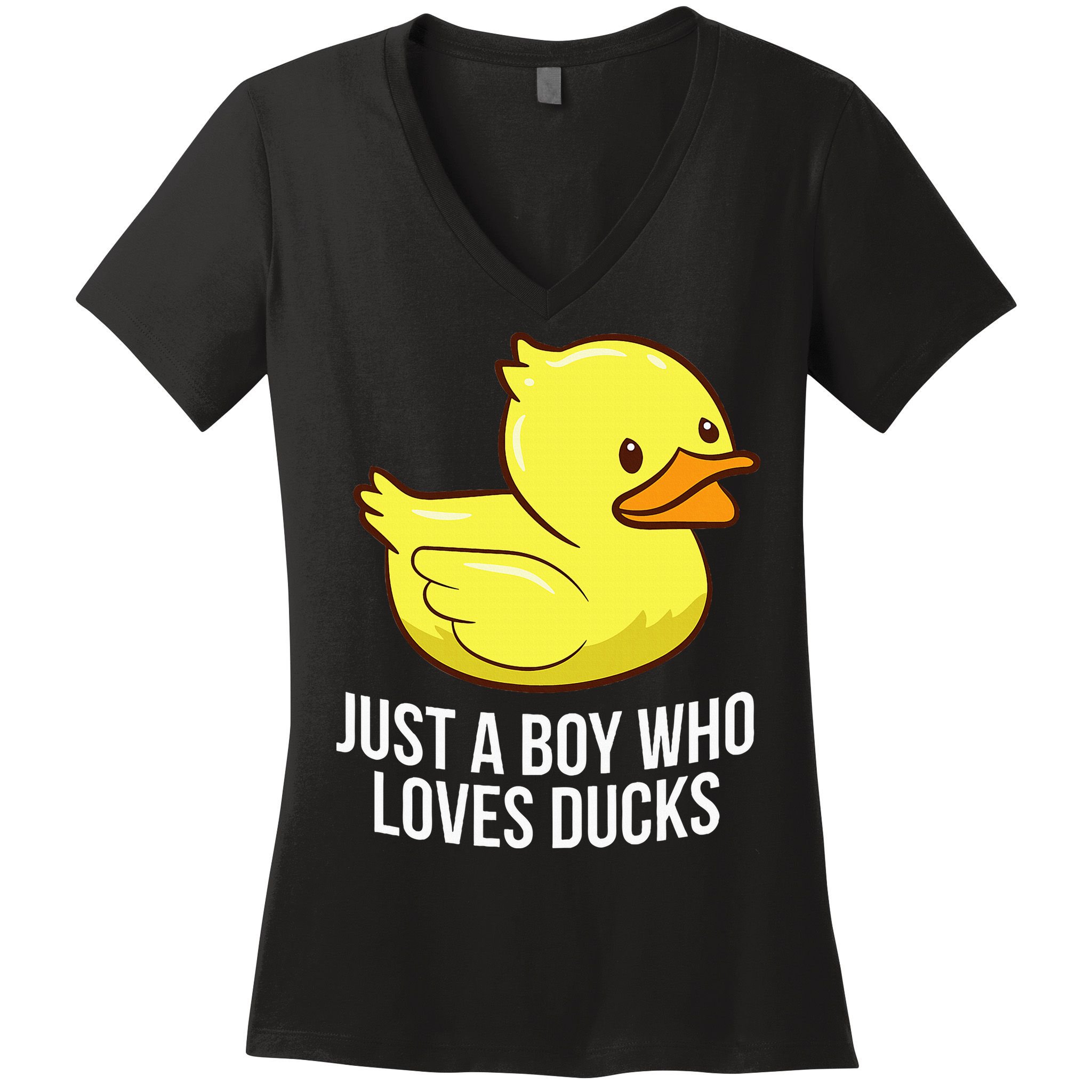 Just A Boy Who Loves Ducks Rubber Duck Women's V-Neck T-Shirt