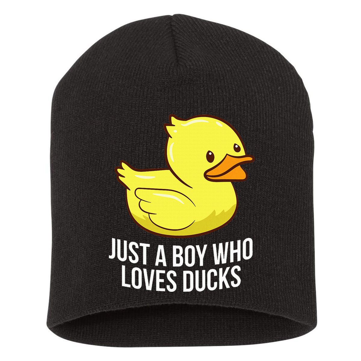 Just A Boy Who Loves Ducks Rubber Duck Short Acrylic Beanie