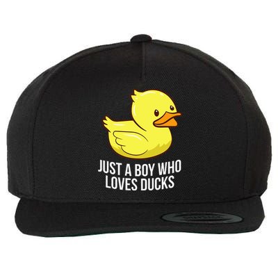 Just A Boy Who Loves Ducks Rubber Duck Wool Snapback Cap