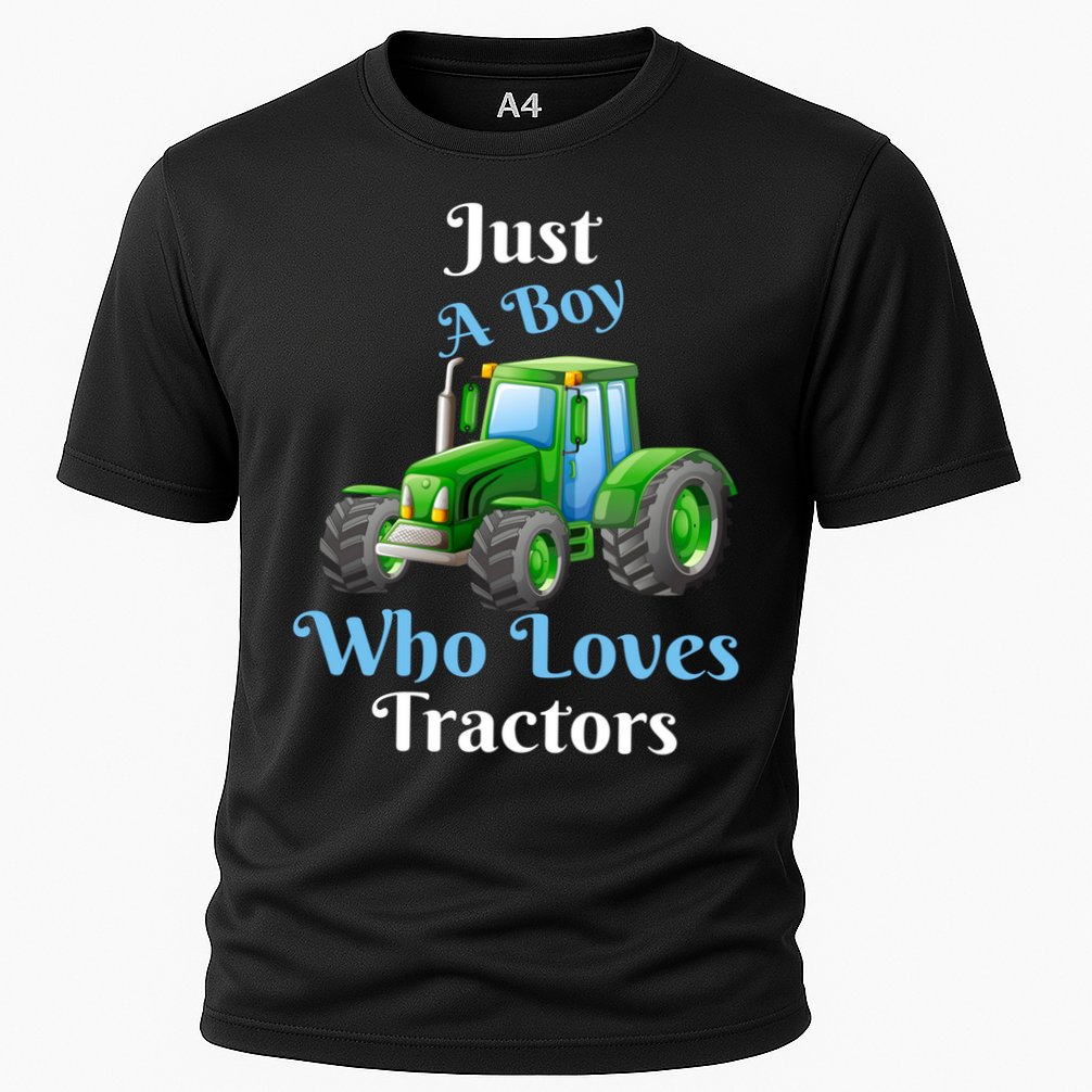 Just A Boy Who Loves Tractors Funny Gift Cooling Performance Crew T-Shirt