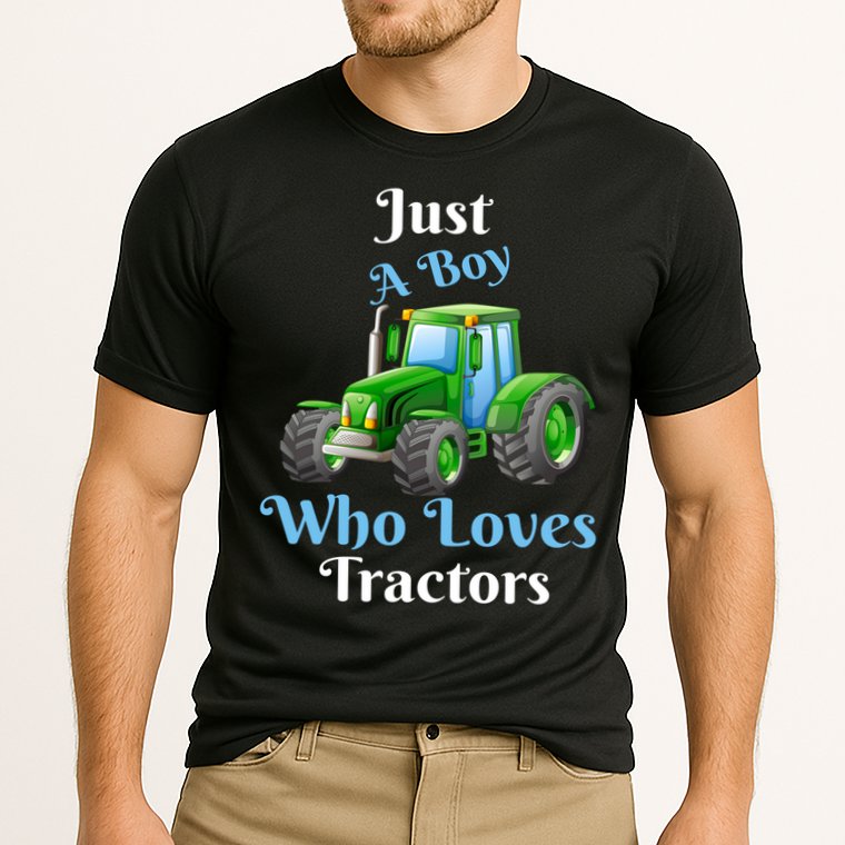 Just A Boy Who Loves Tractors Funny Gift Cooling Performance Crew T-Shirt
