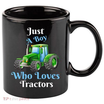 Just A Boy Who Loves Tractors Funny Gift 11oz C Handle Ceramic Mug