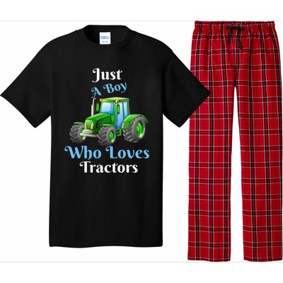 Just A Boy Who Loves Tractors Funny Gift Pajama Set