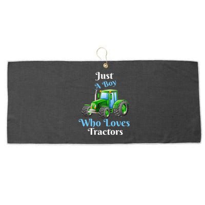 Just A Boy Who Loves Tractors Funny Gift Large Microfiber Waffle Golf Towel