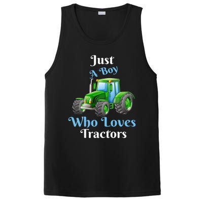 Just A Boy Who Loves Tractors Funny Gift PosiCharge Competitor Tank