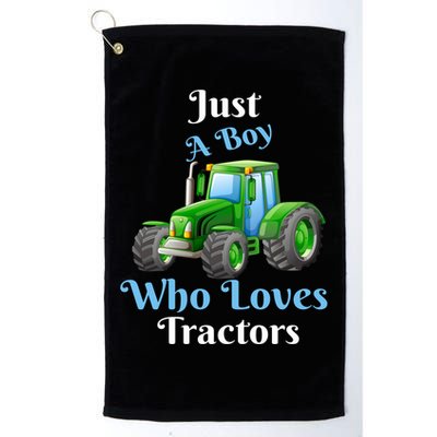 Just A Boy Who Loves Tractors Funny Gift Golf Towel