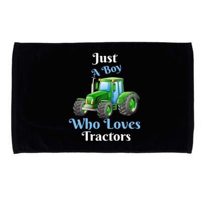 Just A Boy Who Loves Tractors Funny Gift Microfiber Hand Towel