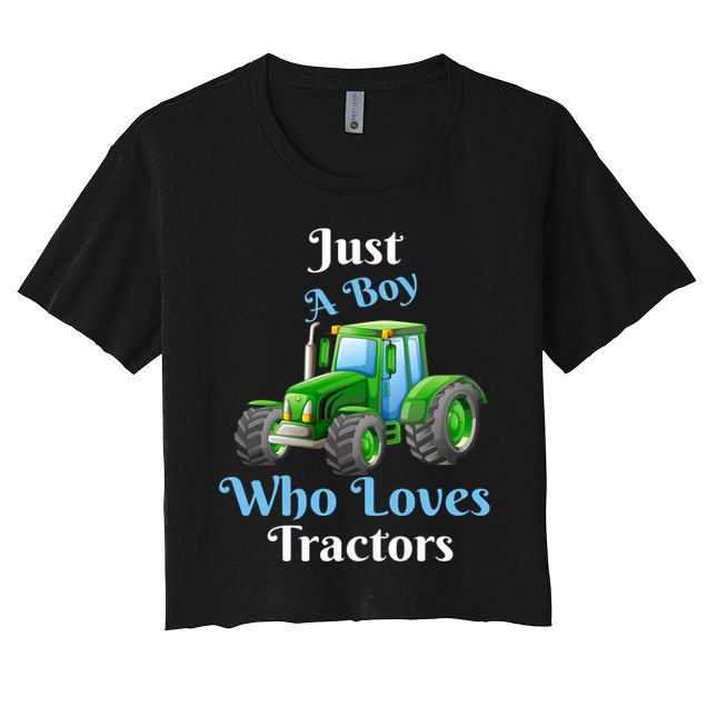 Just A Boy Who Loves Tractors Funny Gift Crop Top