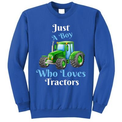 Just A Boy Who Loves Tractors Funny Gift Sweatshirt