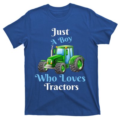 Just A Boy Who Loves Tractors Funny Gift T-Shirt