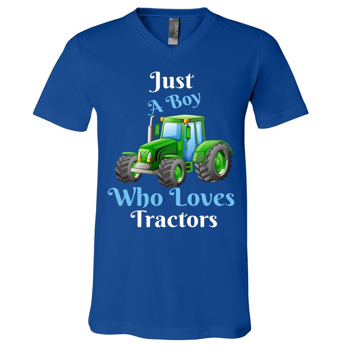 Just A Boy Who Loves Tractors Funny Gift V-Neck T-Shirt