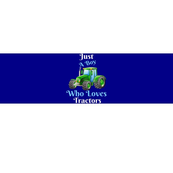 Just A Boy Who Loves Tractors Funny Gift Bumper Sticker