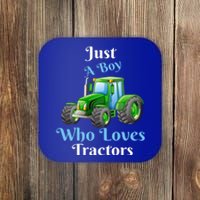 Just A Boy Who Loves Tractors Funny Gift Coaster