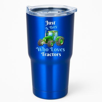 Just A Boy Who Loves Tractors Funny Gift Tumbler