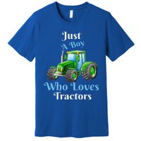 Just A Boy Who Loves Tractors Funny Gift Premium T-Shirt