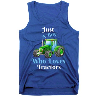 Just A Boy Who Loves Tractors Funny Gift Tank Top