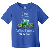 Just A Boy Who Loves Tractors Funny Gift Toddler T-Shirt