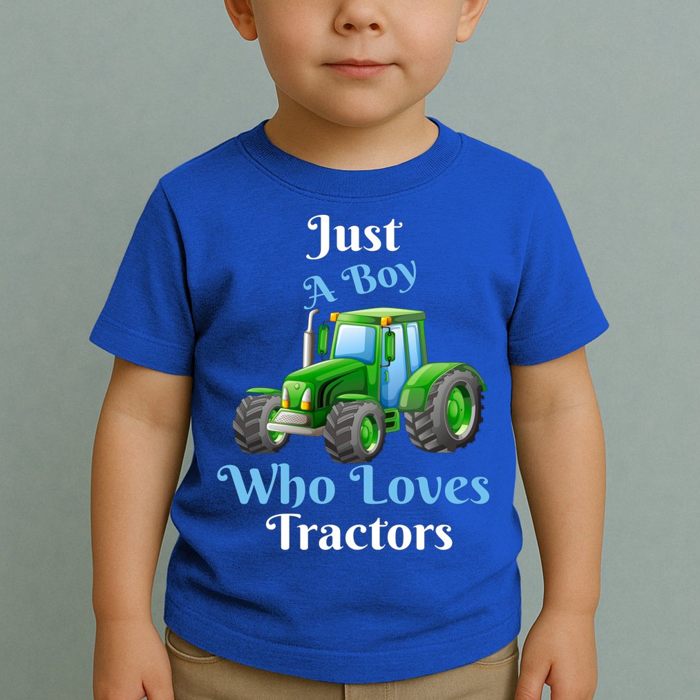 Just A Boy Who Loves Tractors Funny Gift Toddler T-Shirt