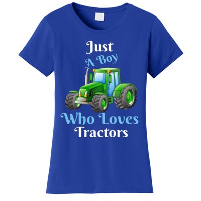 Just A Boy Who Loves Tractors Funny Gift Women's T-Shirt