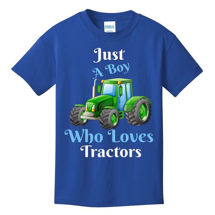 Just A Boy Who Loves Tractors Funny Gift Kids T-Shirt