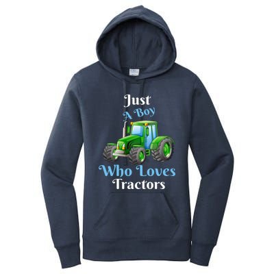 Just A Boy Who Loves Tractors Funny Gift Women's Pullover Hoodie