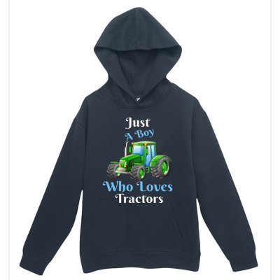 Just A Boy Who Loves Tractors Funny Gift Urban Pullover Hoodie