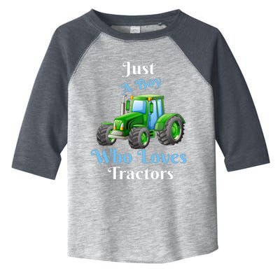 Just A Boy Who Loves Tractors Funny Gift Toddler Fine Jersey T-Shirt