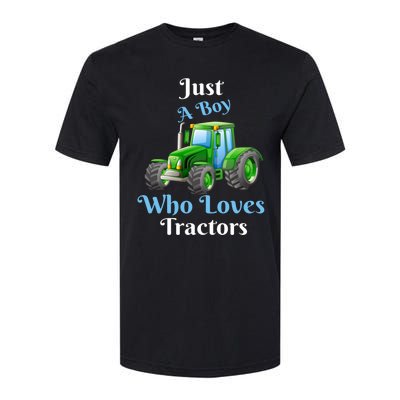 Just A Boy Who Loves Tractors Funny Gift Softstyle CVC T-Shirt