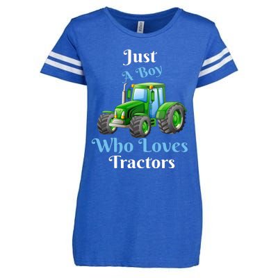 Just A Boy Who Loves Tractors Funny Gift Enza Ladies Jersey Football T-Shirt