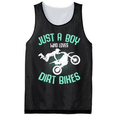 Just A Boy Who Loves Dirt Bikes Motocross Enduro Dirt Biking Mesh Reversible Basketball Jersey Tank