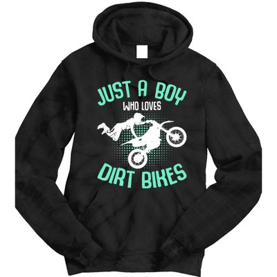 Just A Boy Who Loves Dirt Bikes Motocross Enduro Dirt Biking Tie Dye Hoodie